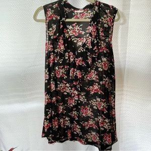 Black Floral Tank